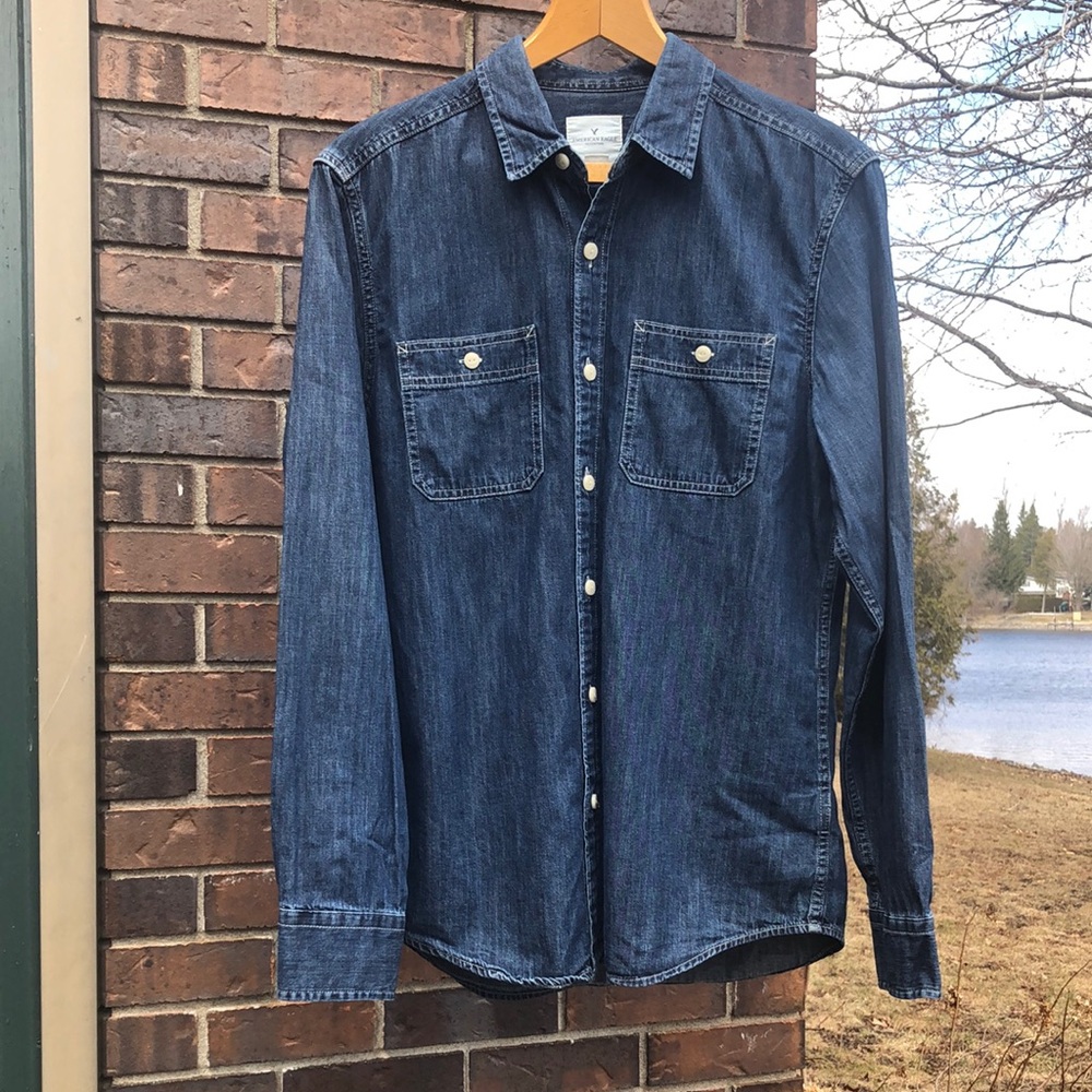 American Eagle Denim Shirt - Dark Blue